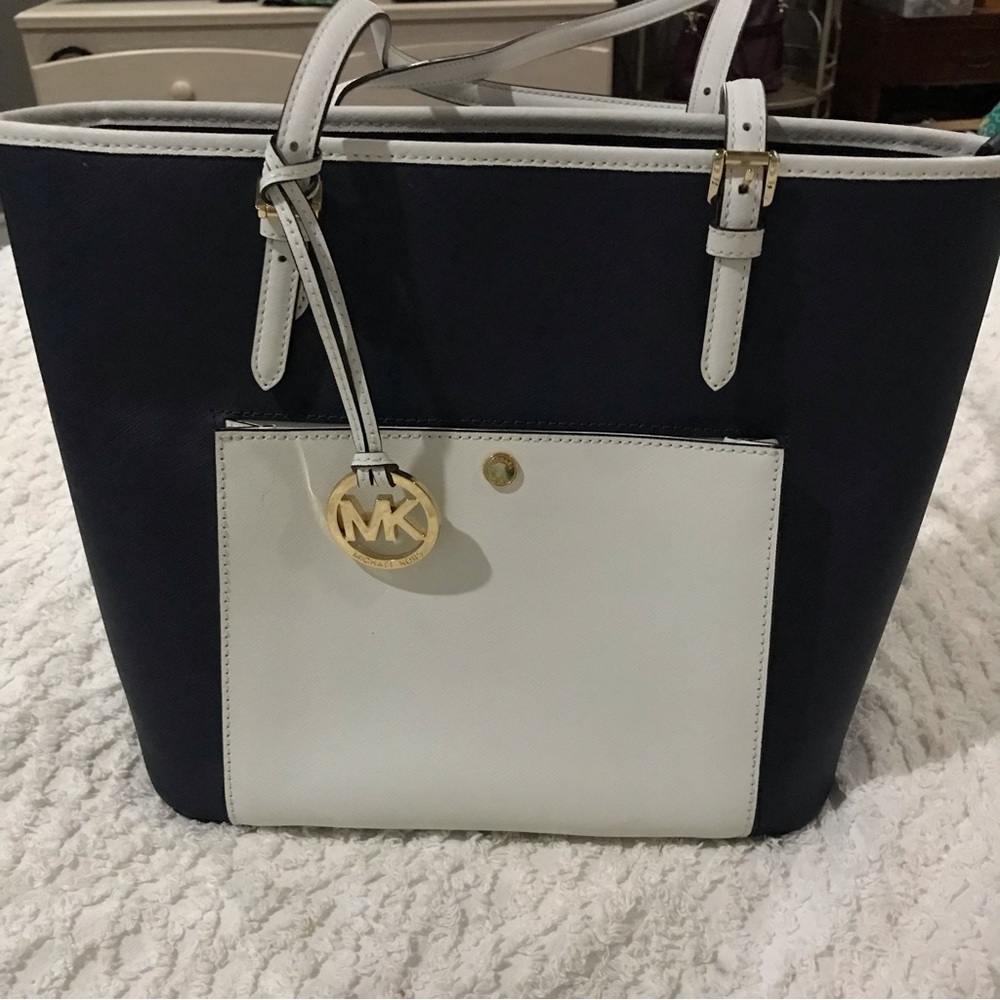 Michael Kors Tote Navy/White Med/Lg Gem